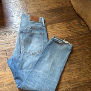 Madewell Blue Straight-Leg Jeans with Natural Fading